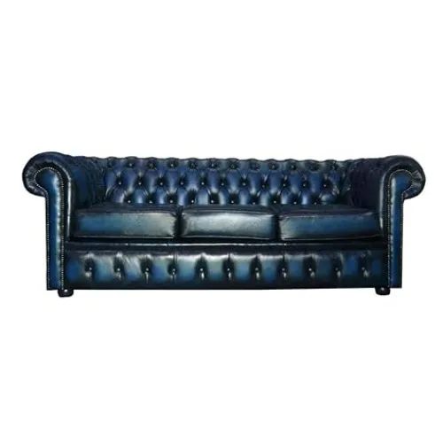 7 Seaters Chesterfield Antique Blue Sofa Set