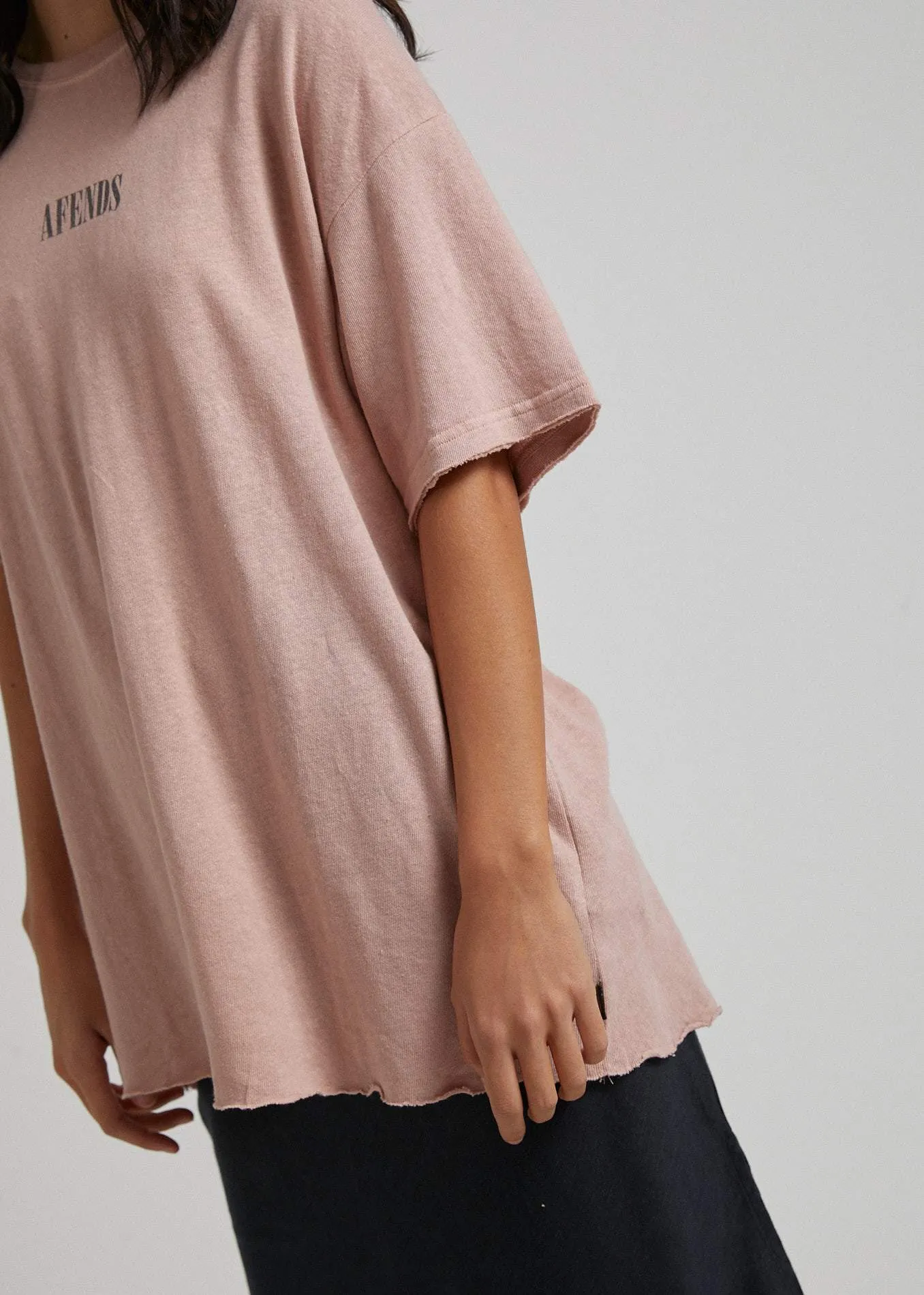 Afends Womens Courtney Love - Hemp Oversized Tee - Dusty Pink