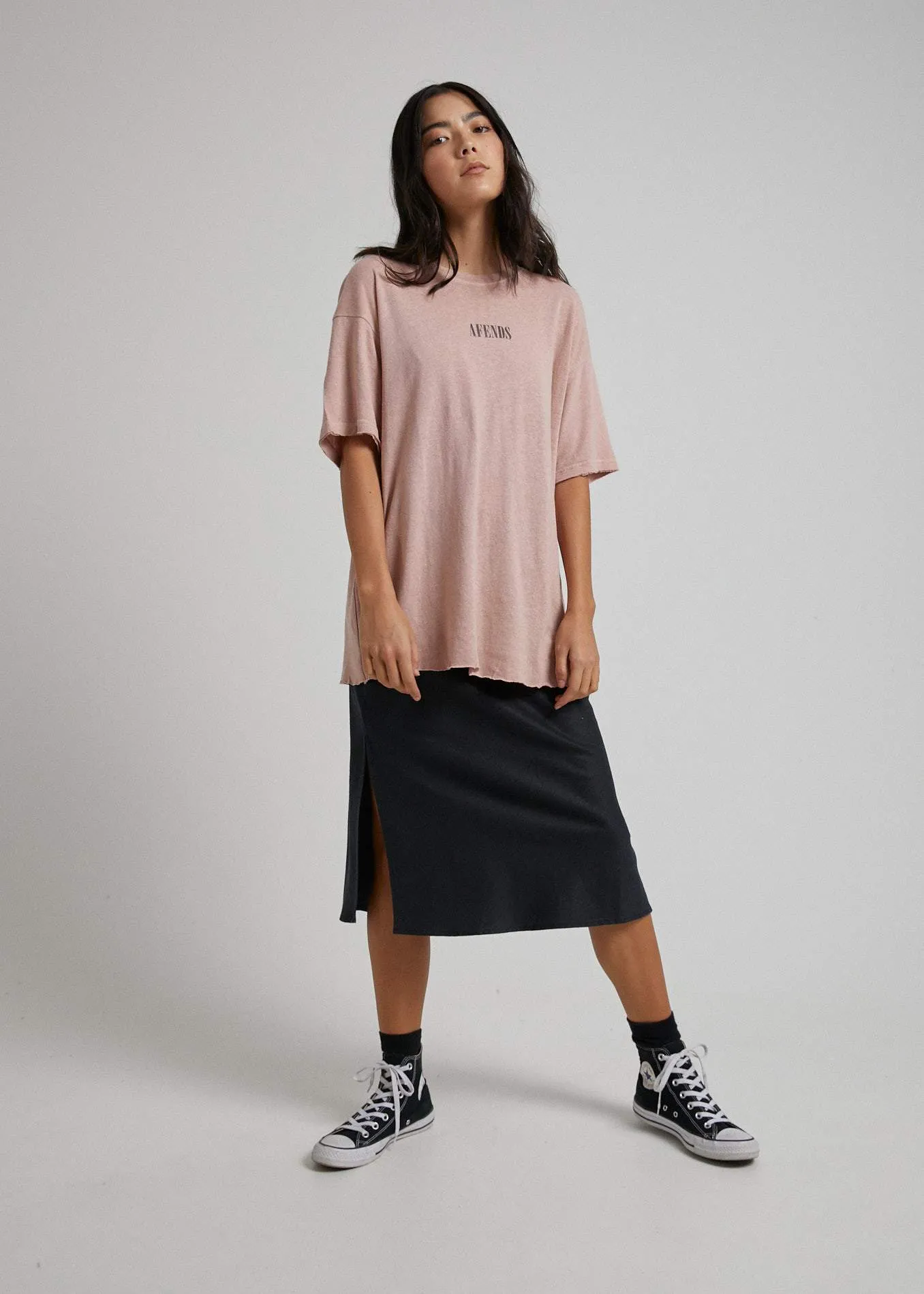 Afends Womens Courtney Love - Hemp Oversized Tee - Dusty Pink