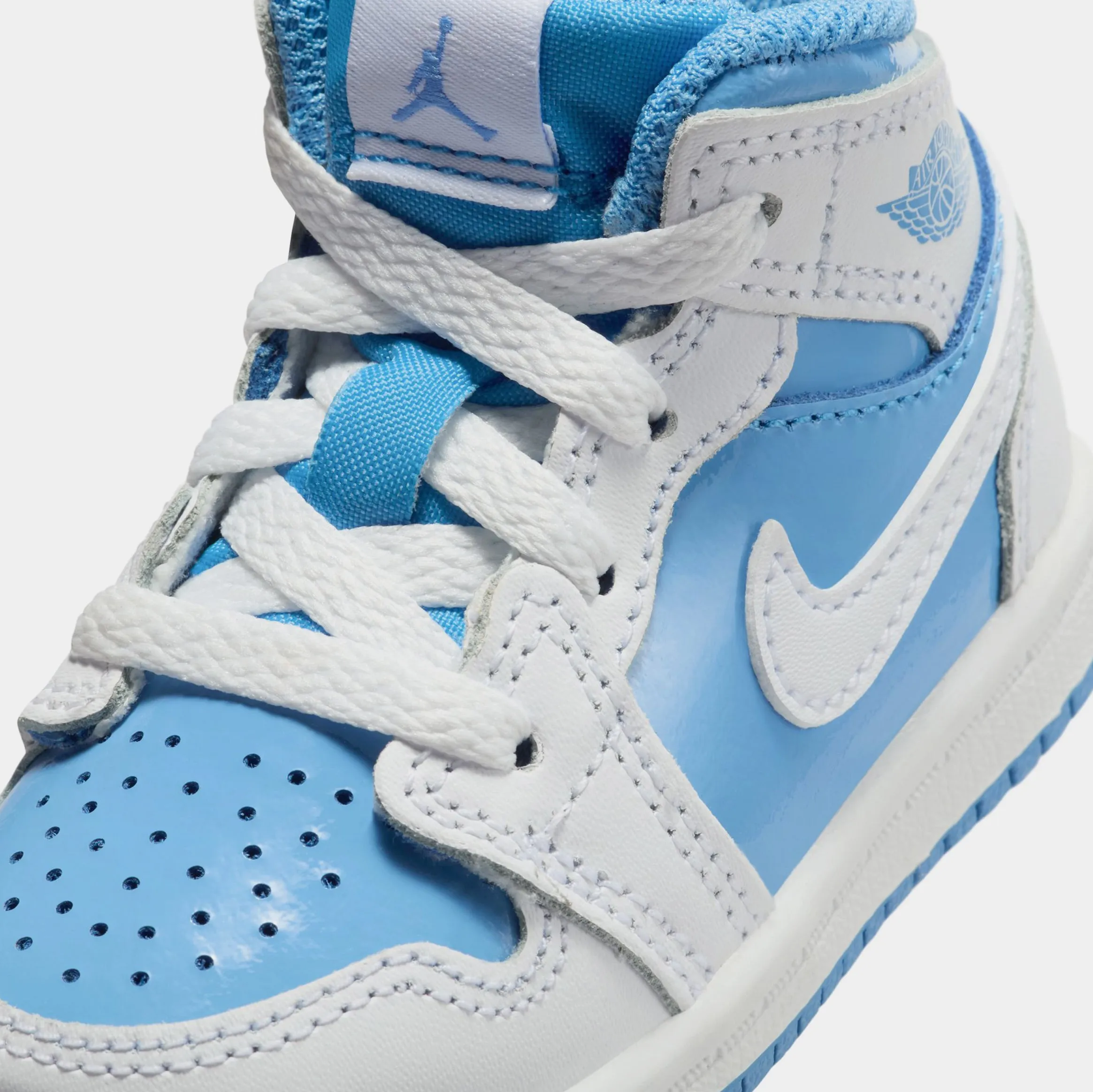 Air Jordan 1 Retro Mid Legend Blue Infant Toddler Lifestyle Shoes (White/Legend Blue)