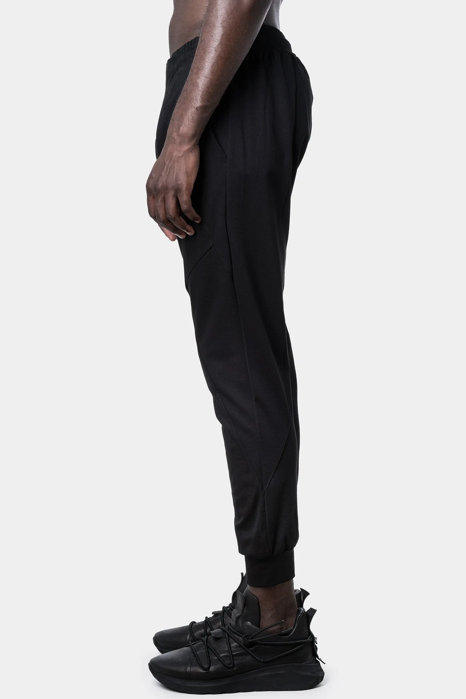 Asymmetrical fly viscose sweatpants