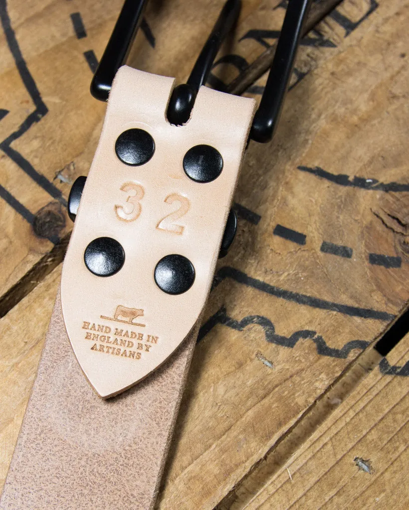 Barnes and Moore Garrison Leather Belt - Natural / Black