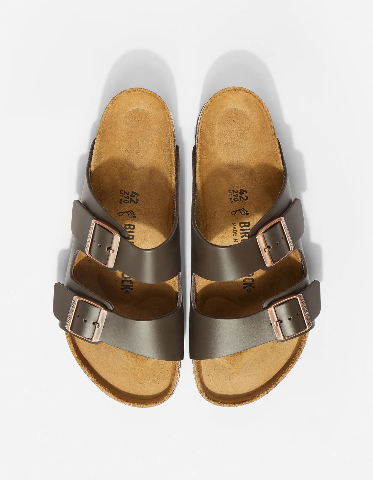 Birkenstock Arizona Natural Leather Dark Brown