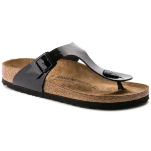 Birkenstock UNISEX Gizeh Birko-Flor Patent (Black - Wide Fit)