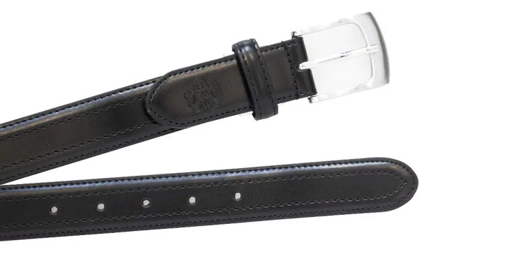 Black Classic WH Belt with Stitching