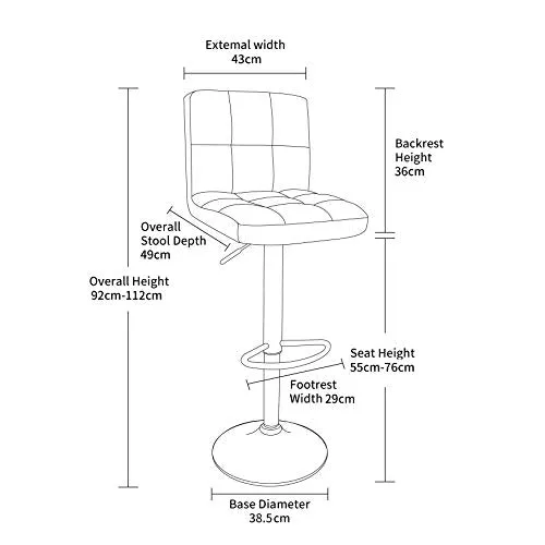 Black Faux Leather Bar Stools