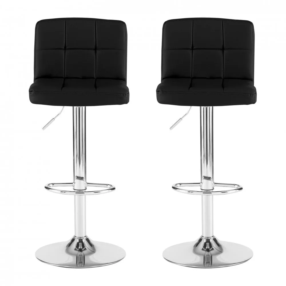 Black Faux Leather Bar Stools