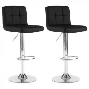 Black Faux Leather Bar Stools