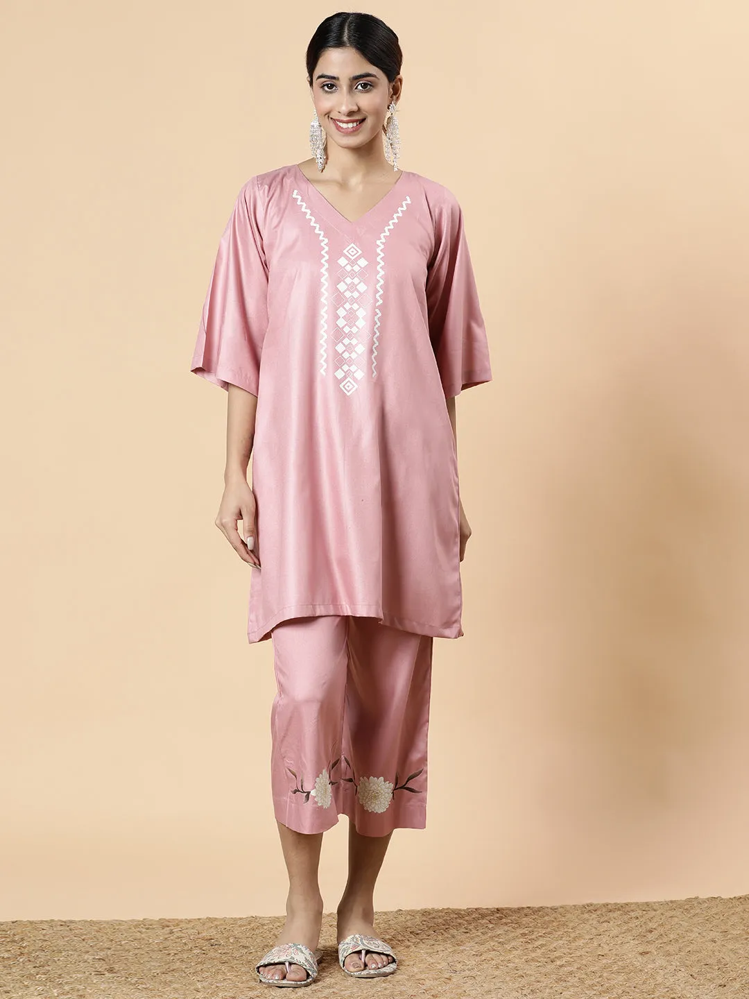 Blush Rayon Kurti - Aurora