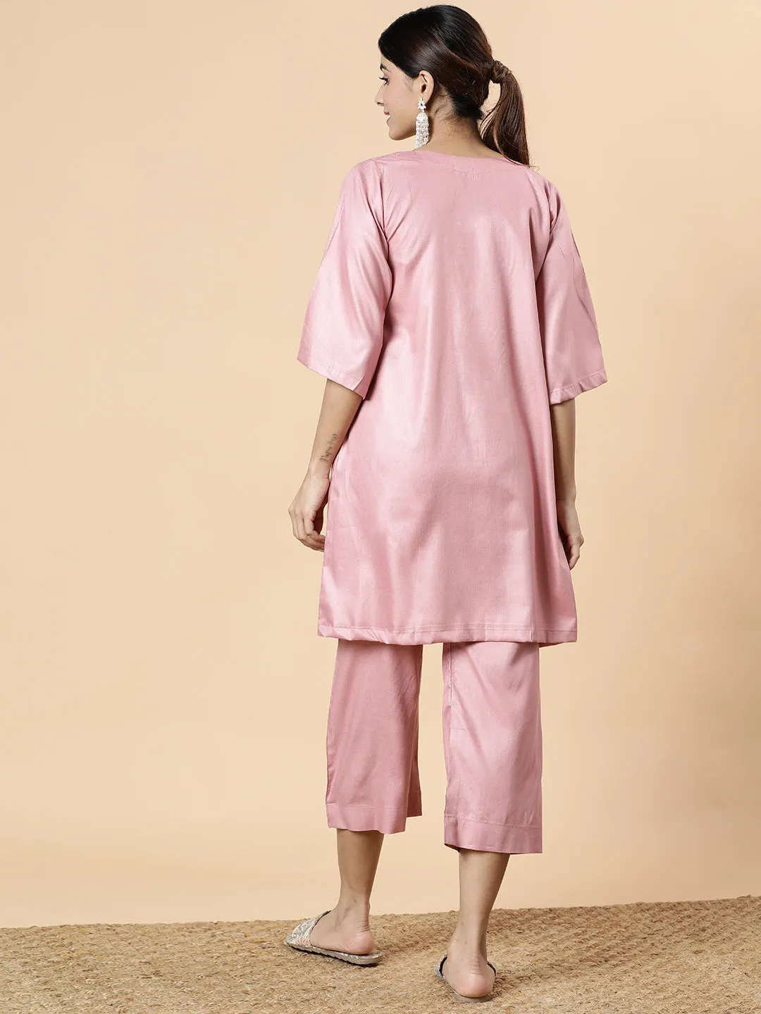 Blush Rayon Kurti - Aurora