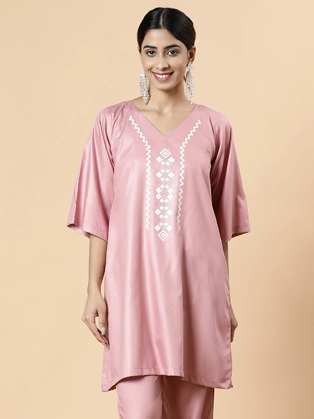 Blush Rayon Kurti - Aurora