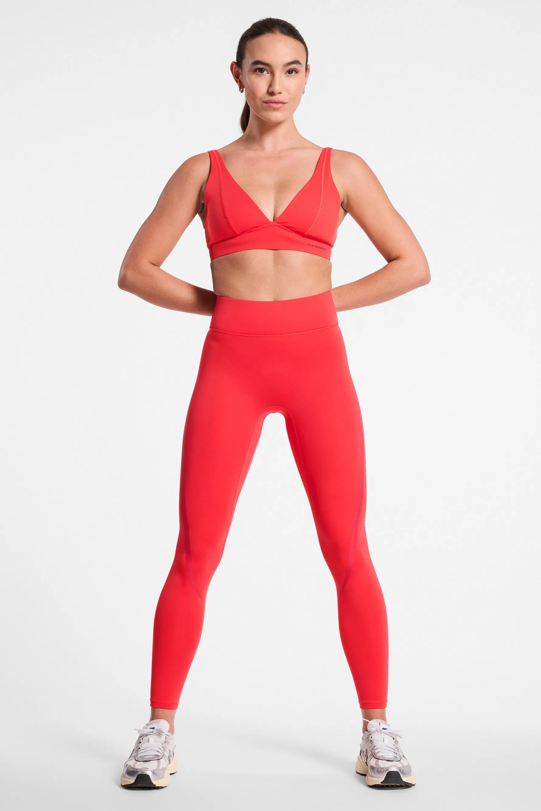 Center Stage Contrast Legging - Lollipop/tango Red