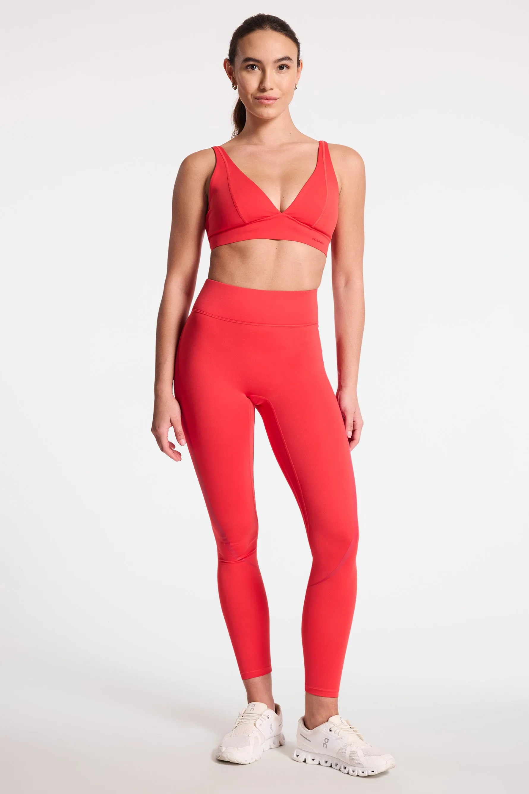 Center Stage Contrast Legging - Lollipop/tango Red