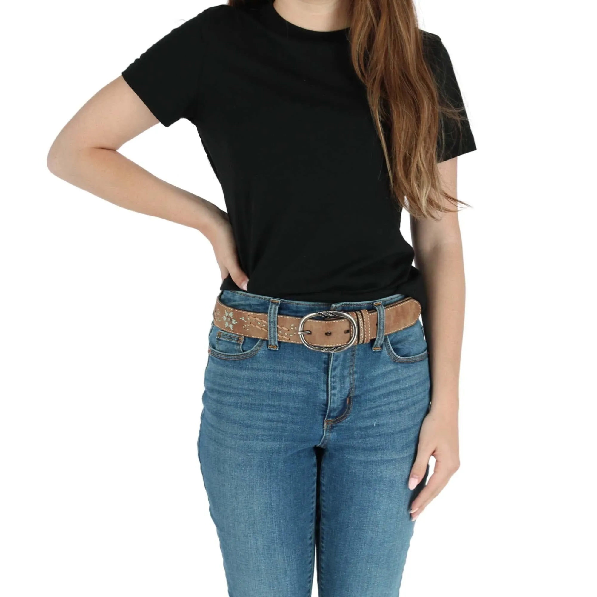 Cowgirls Rock Women's Distressed Belt with Embroidery