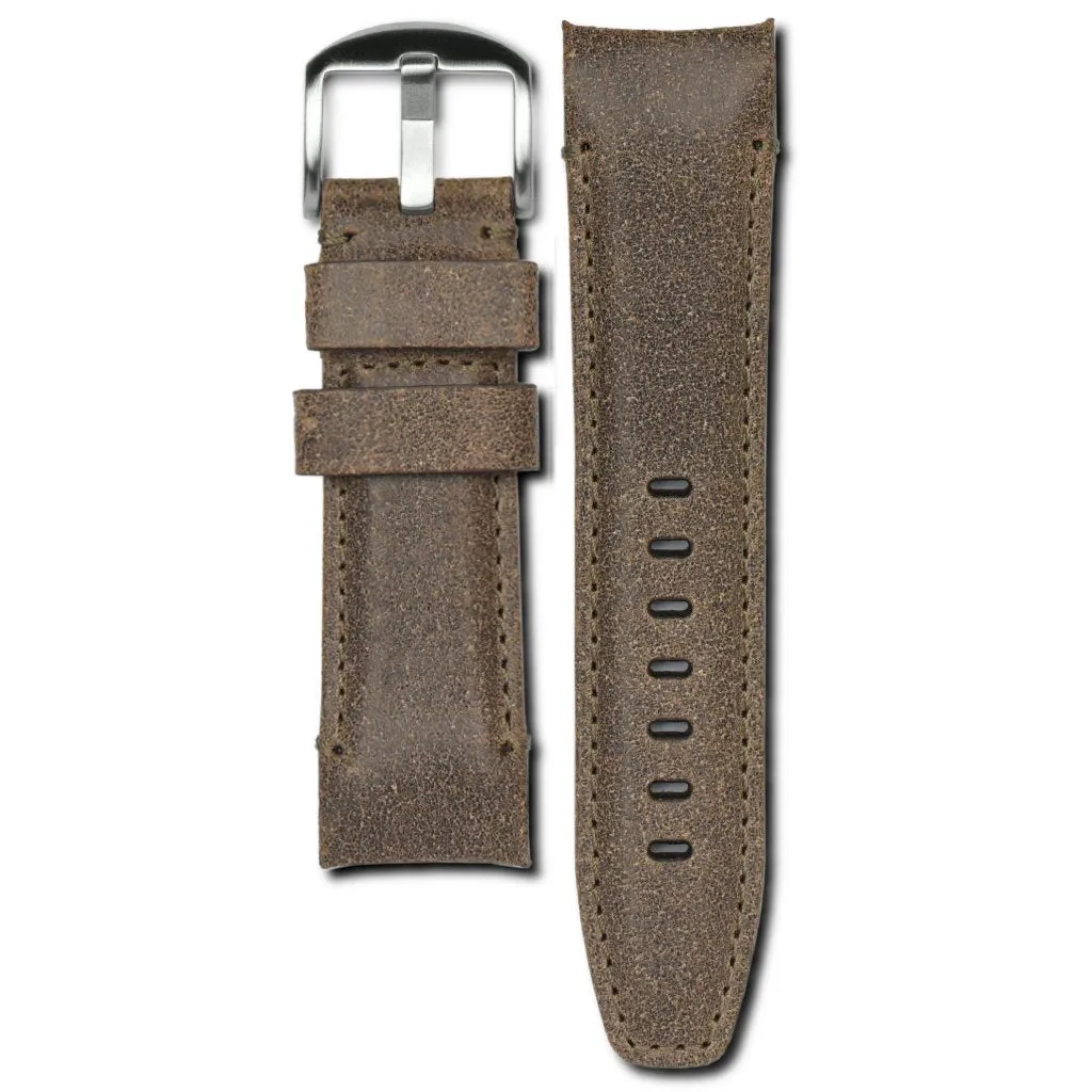 Curved End Leather Strap for Panerai Luminor Submersible Models with Tang Buckle