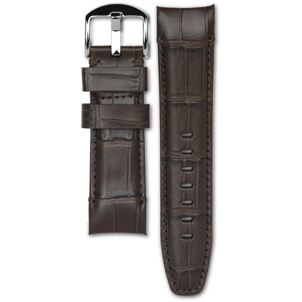 Curved End Leather Strap for Panerai Luminor Submersible Models with Tang Buckle