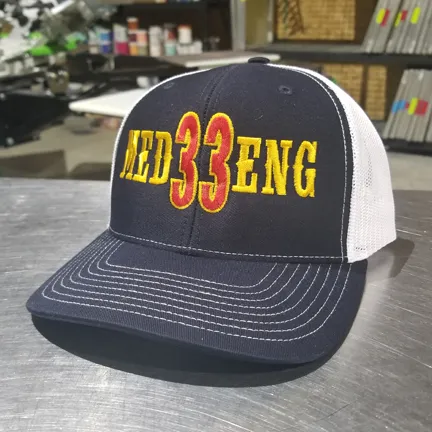 Custom Lettering with Outlined Number - Snapback Trucker