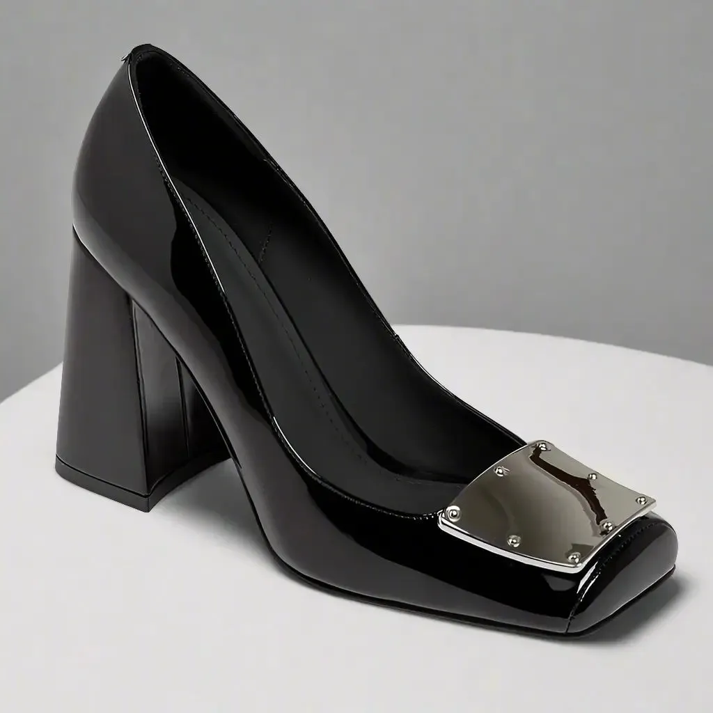 Diana Black Block Heels