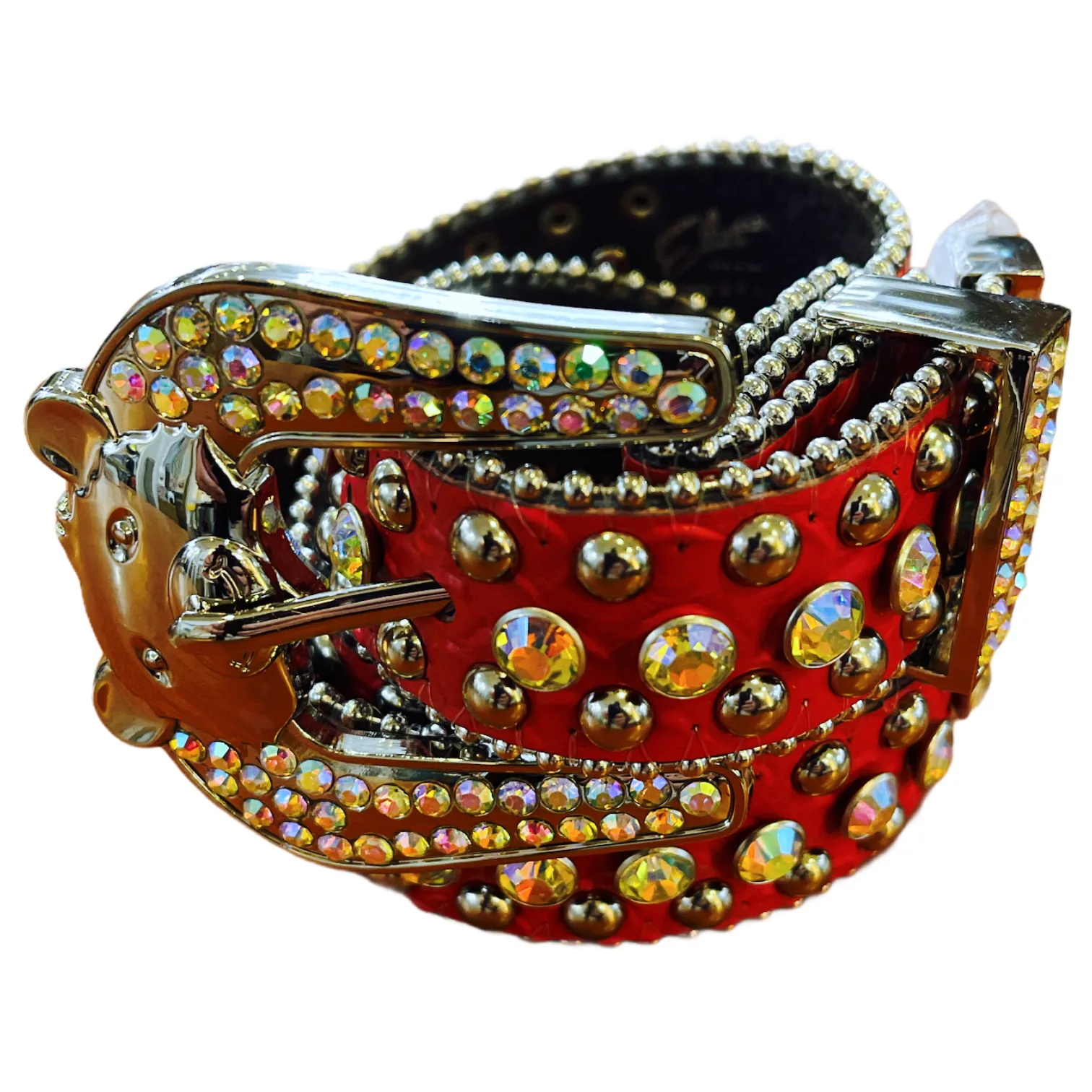 Elite Denim Kids Rhinestone Belt (Red)