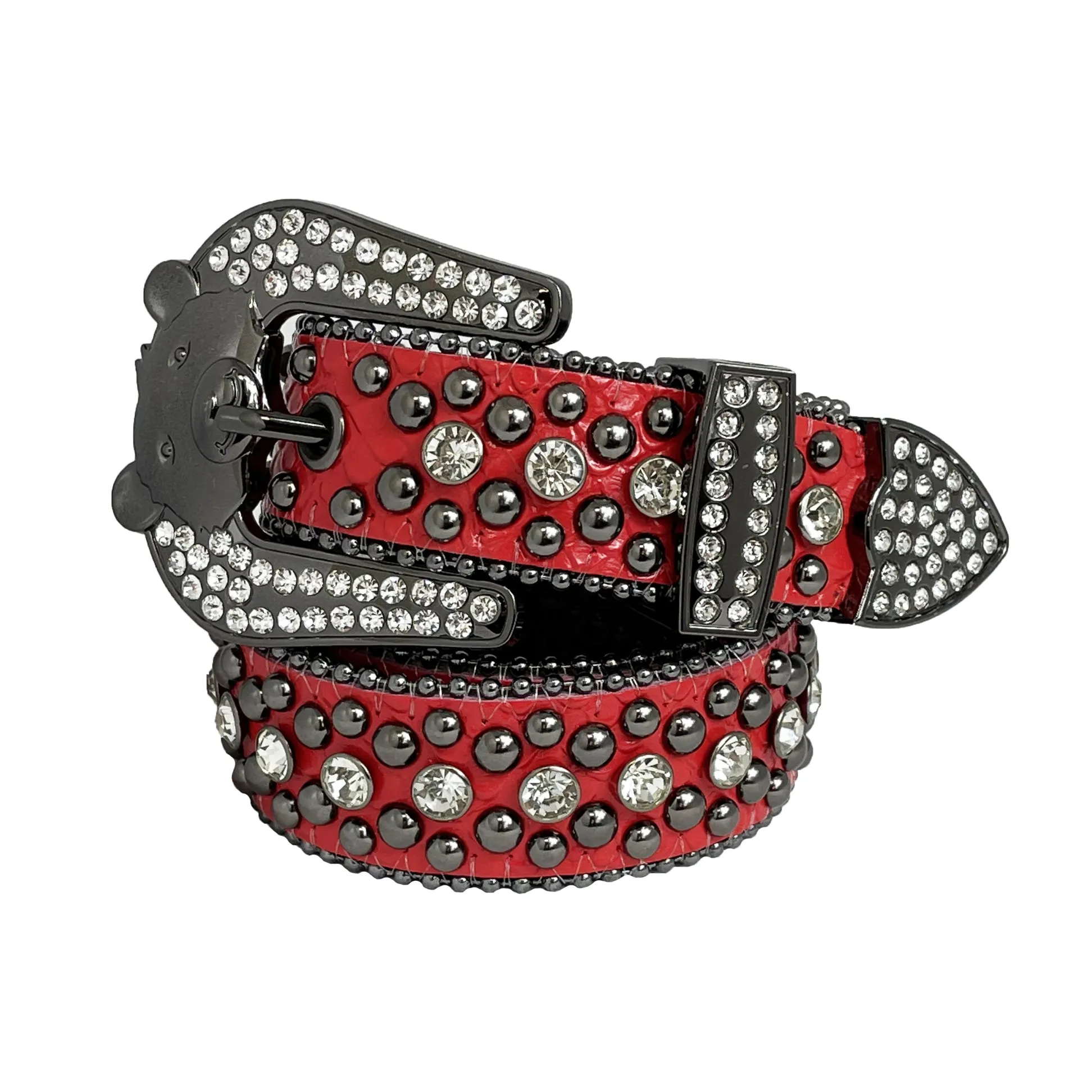 Elite Denim Kids Rhinestone Belt (Red)