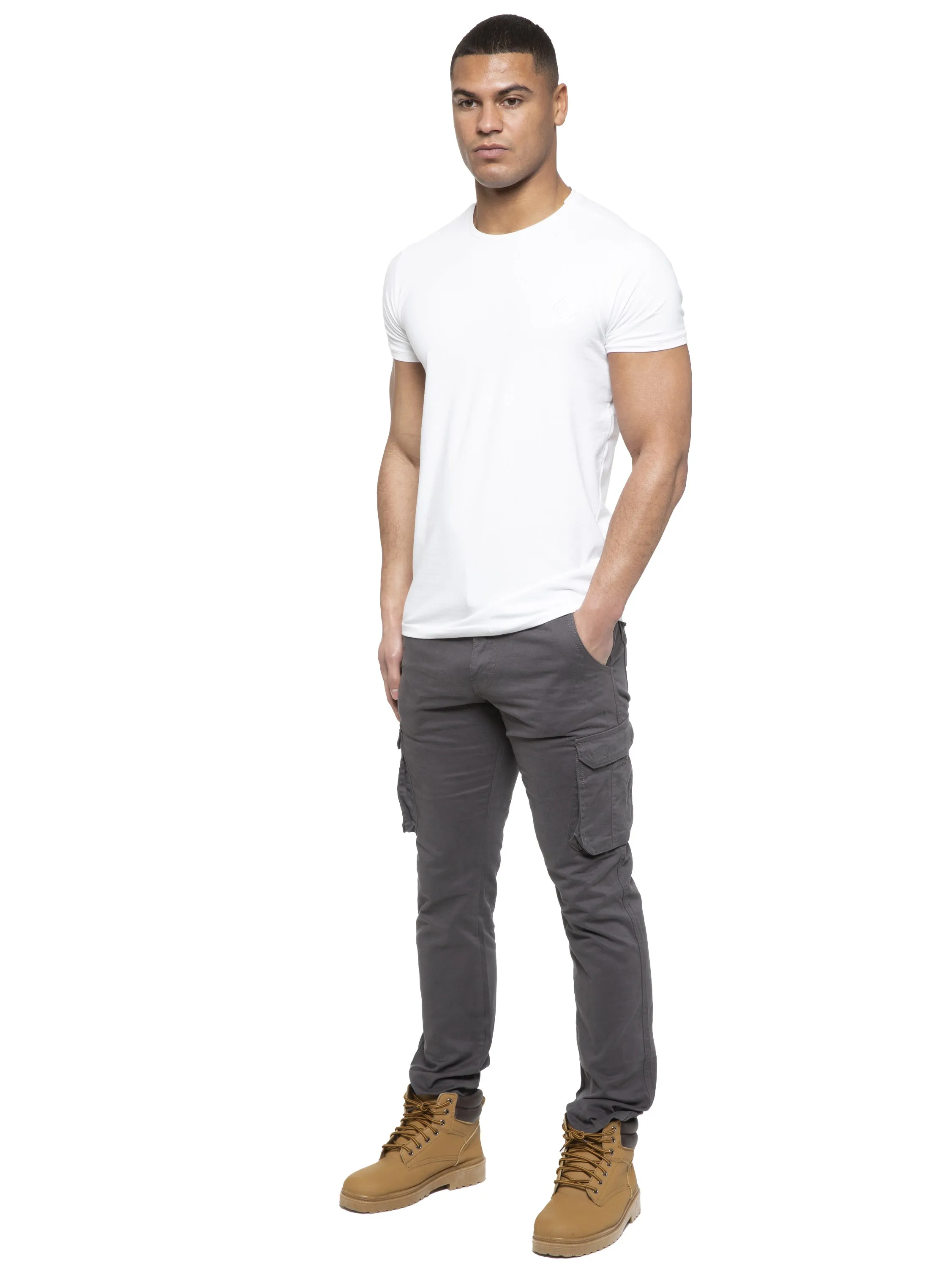 Enzo | Mens Cargo Straight Fit Jeans