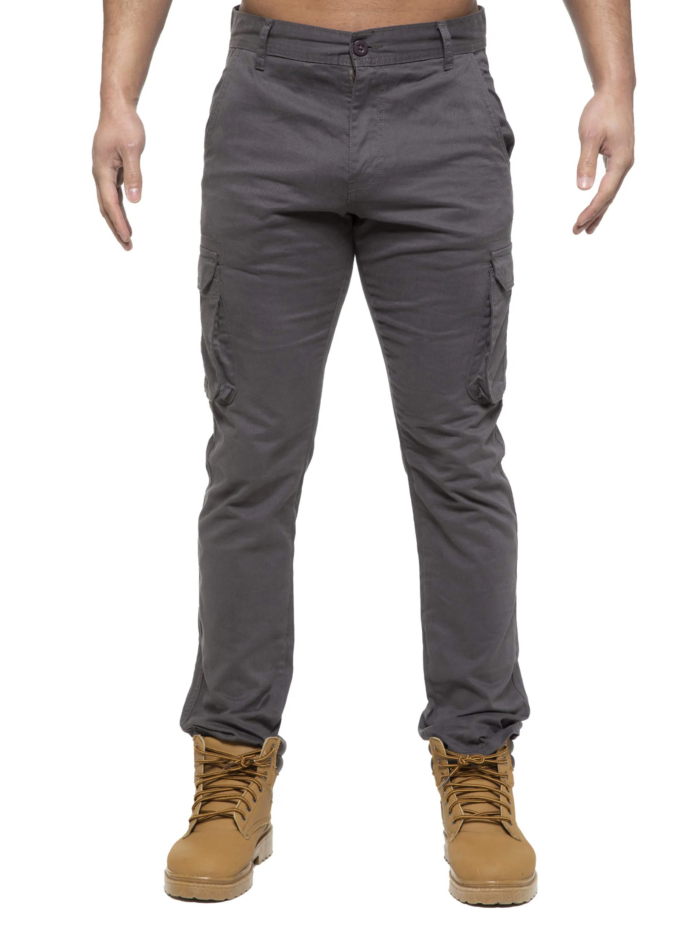 Enzo | Mens Cargo Straight Fit Jeans