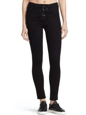 Gia High-Rise Lace-Up Skinny Jeans