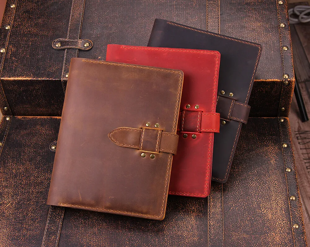 Handmade Leather Sketchbook Cover for 5.5" x 8.5" Sketchbook