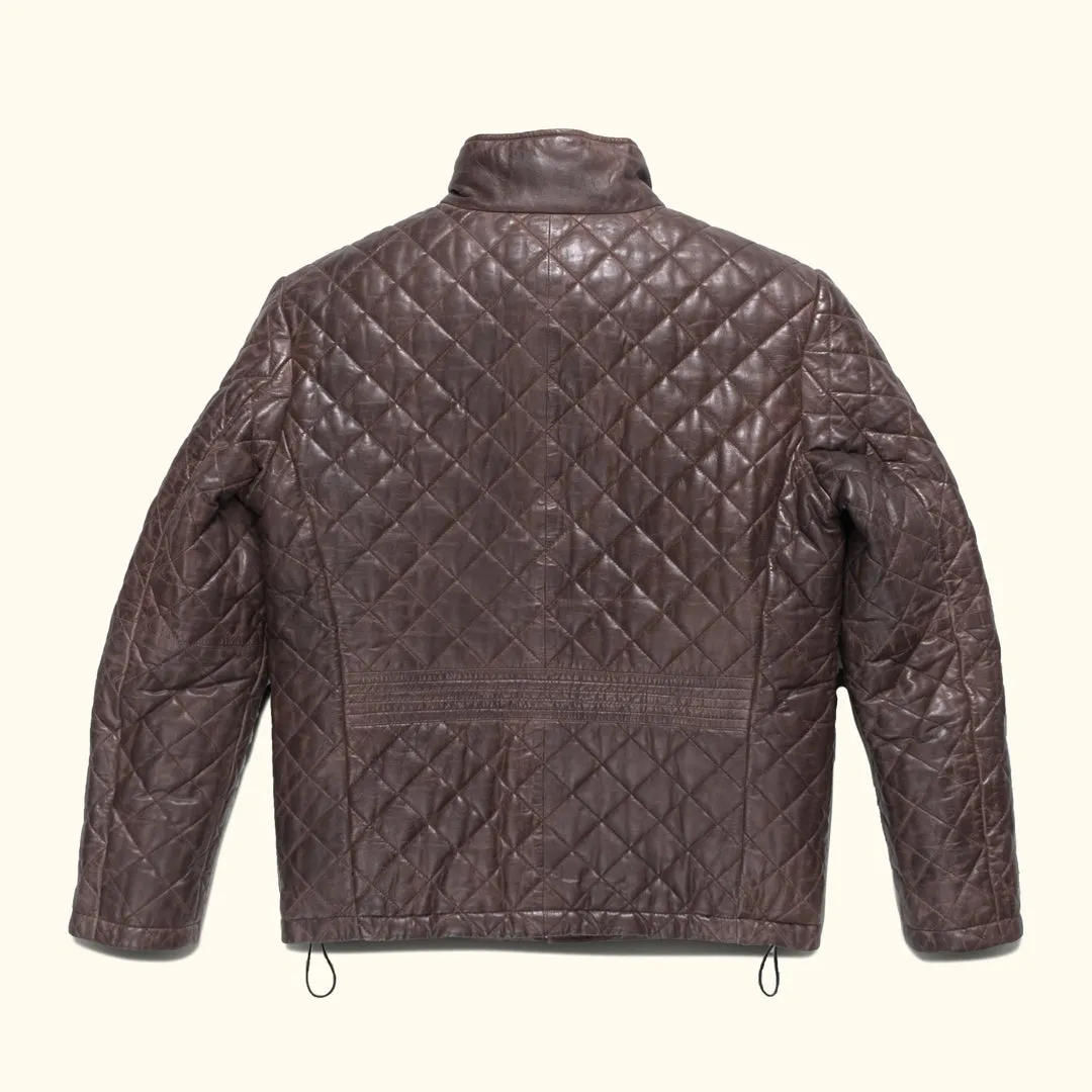 Highlands Quilted Leather Jacket | Mahogany Brown