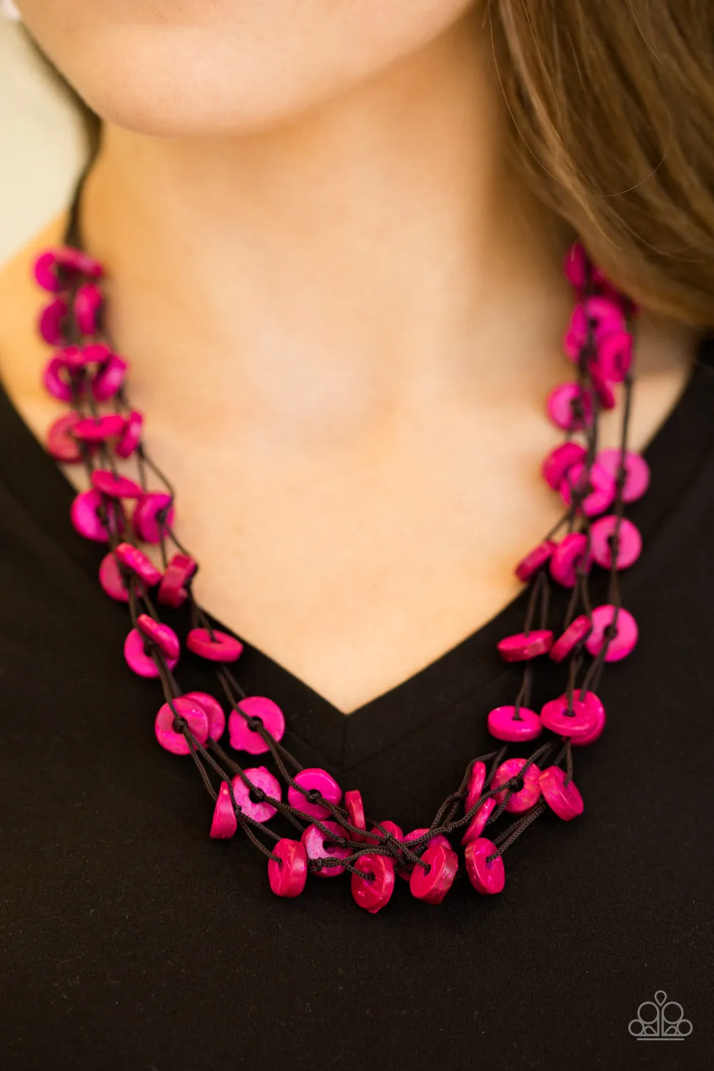 Hoppin Honolulu - Pink Paparazzi Necklace