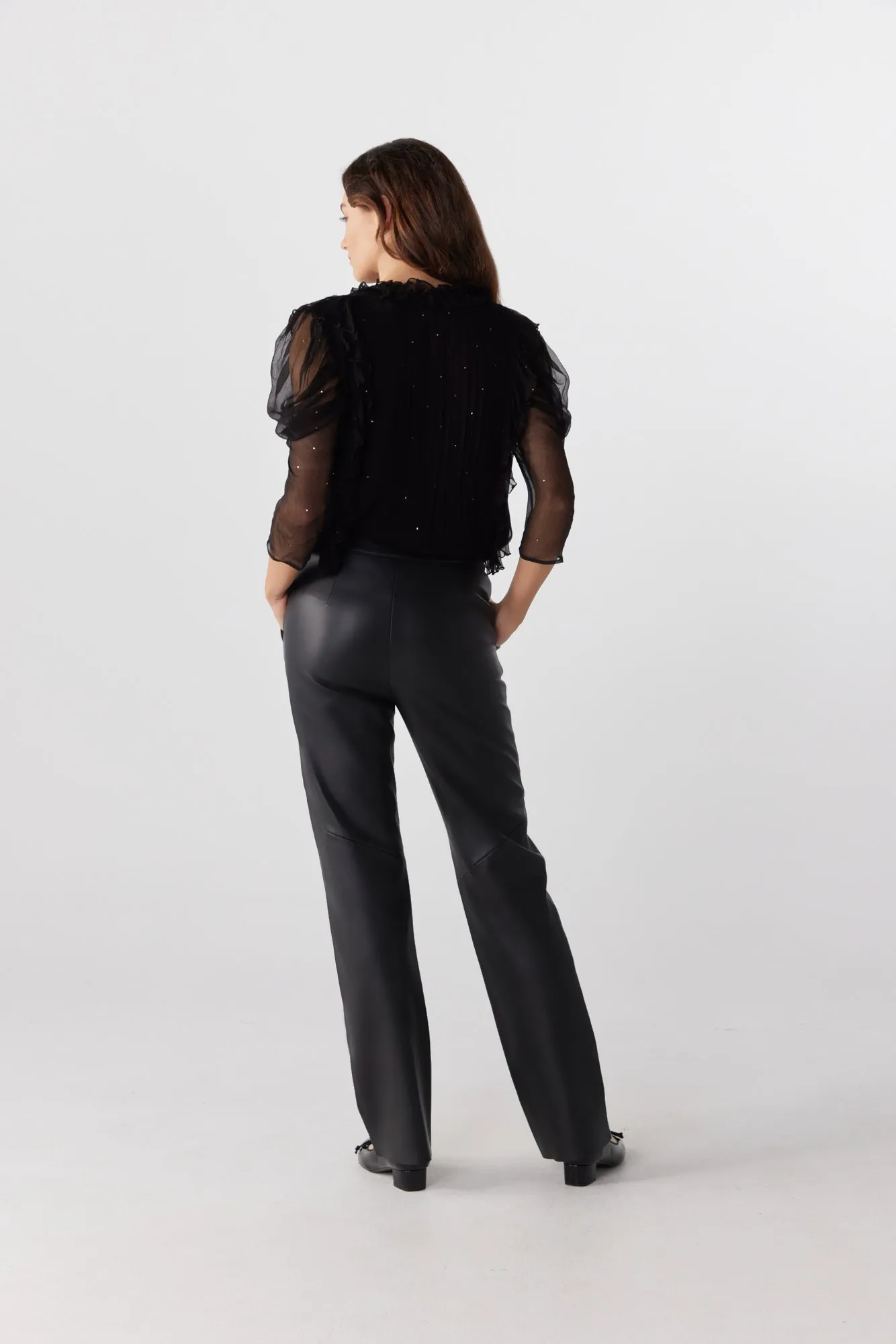 Jet Italian Leather Pant in Black