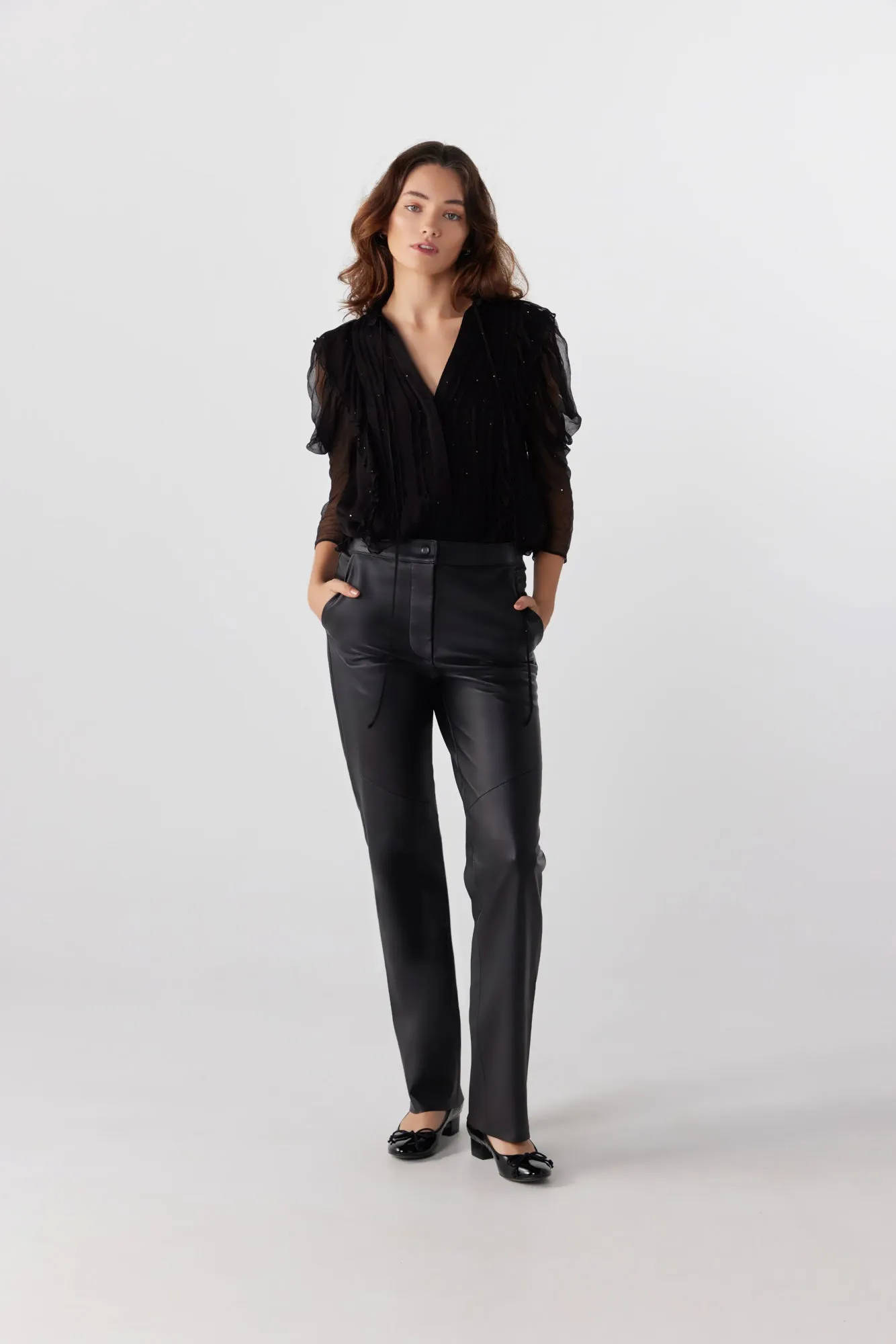 Jet Italian Leather Pant in Black