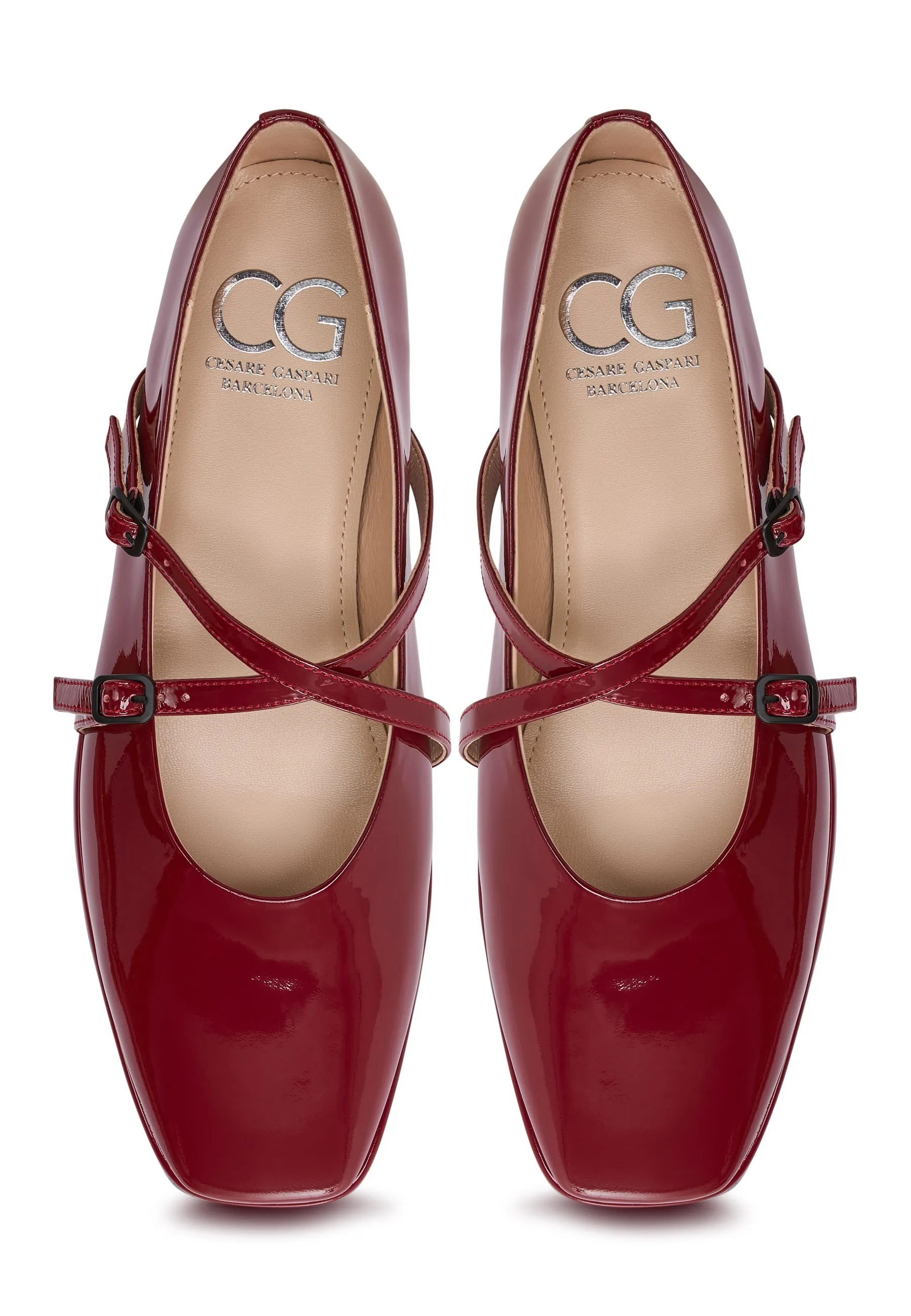 Leather Ballerinas Albina - Red