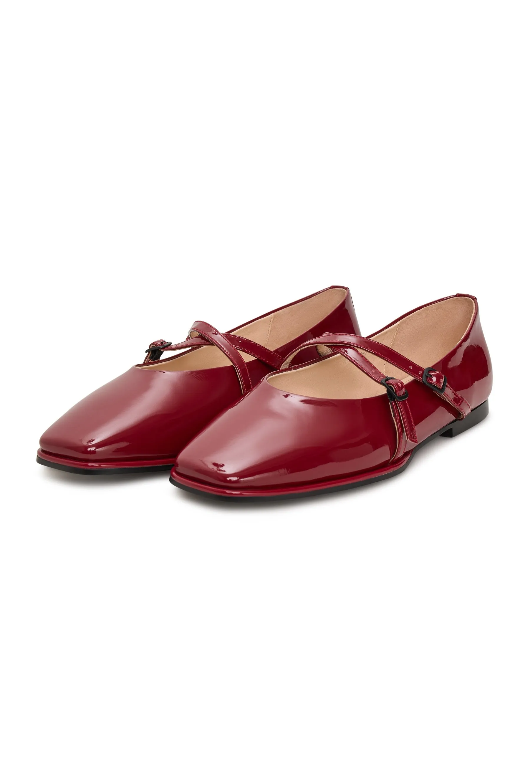 Leather Ballerinas Albina - Red