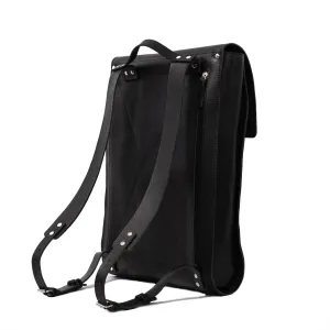 Leather laptop backpack - The Minimalist (Black)