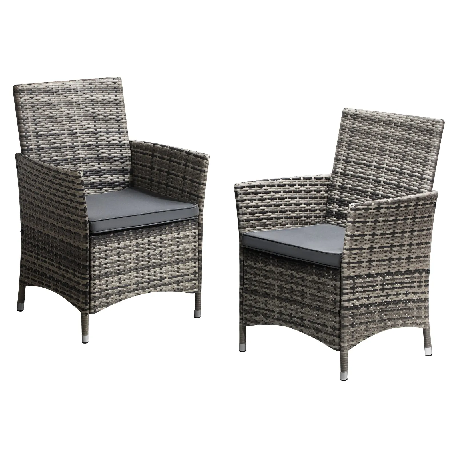 Livsip 2X Outdoor Dining Chairs Rattan Outdoor Patio Chairs Furniture Grey