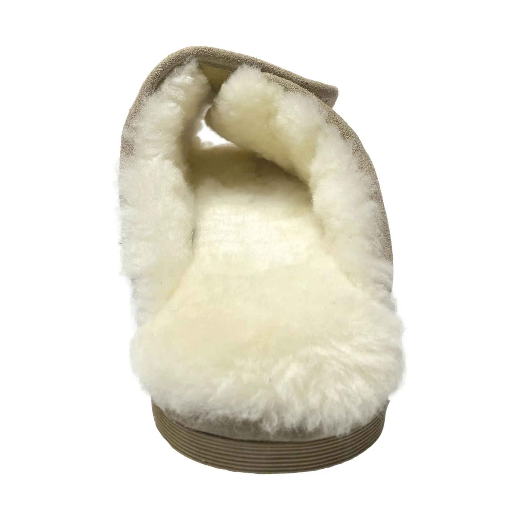 LU Women's Sheepskin Step-Ins - Adjustable Scuffs Shearling Slippers