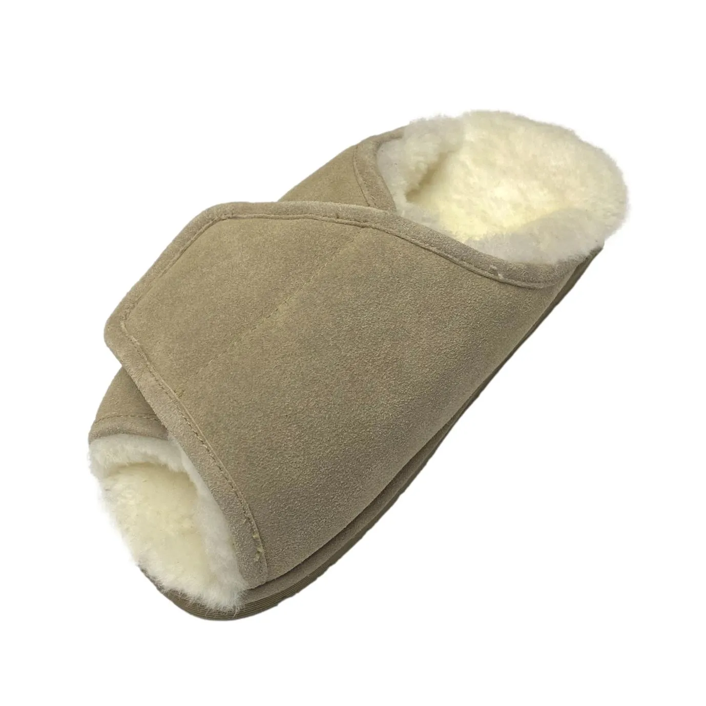 LU Women's Sheepskin Step-Ins - Adjustable Scuffs Shearling Slippers