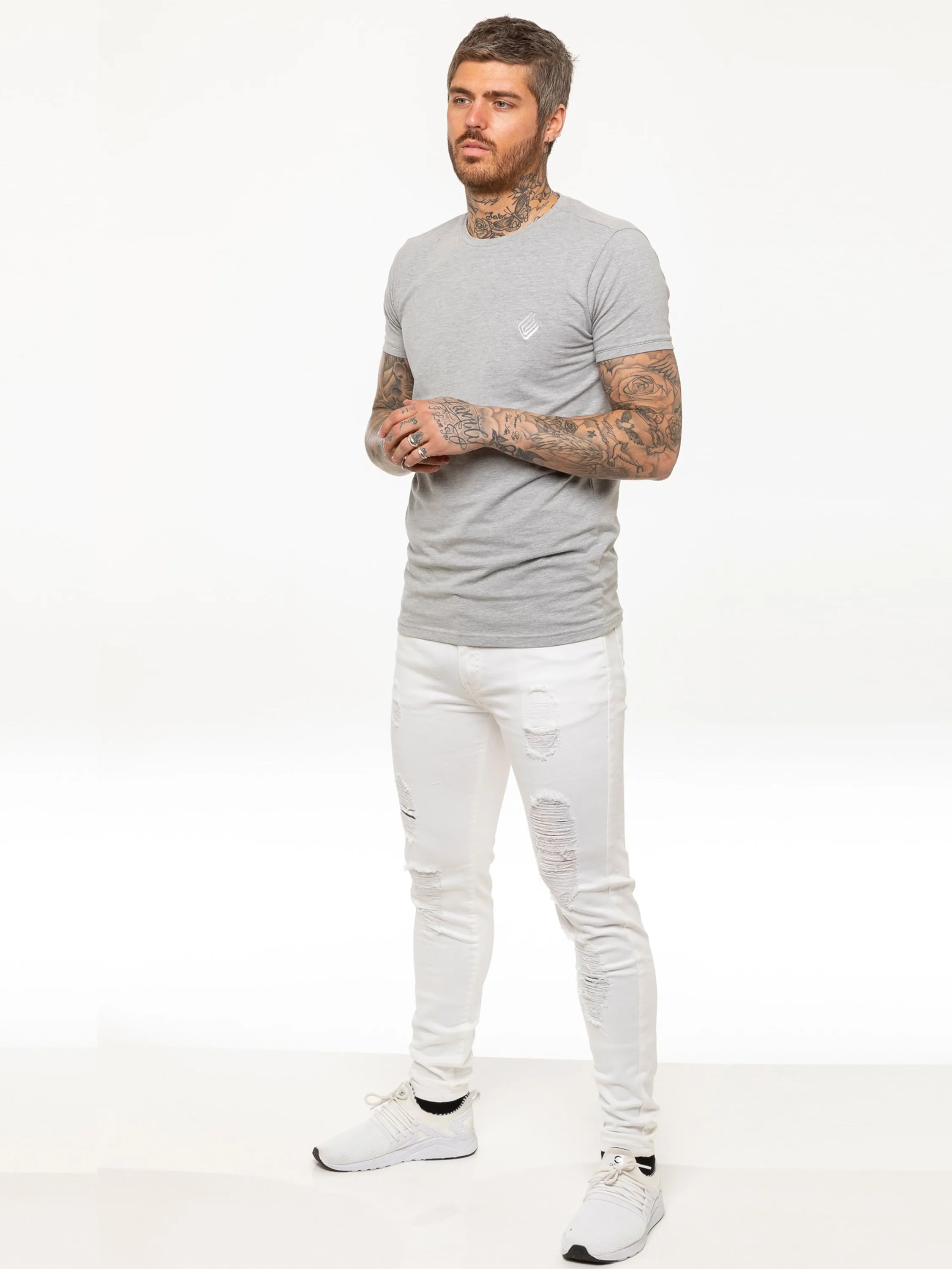 Mens Denim Ripped Denim Jeans| Enzo Designer Menswear