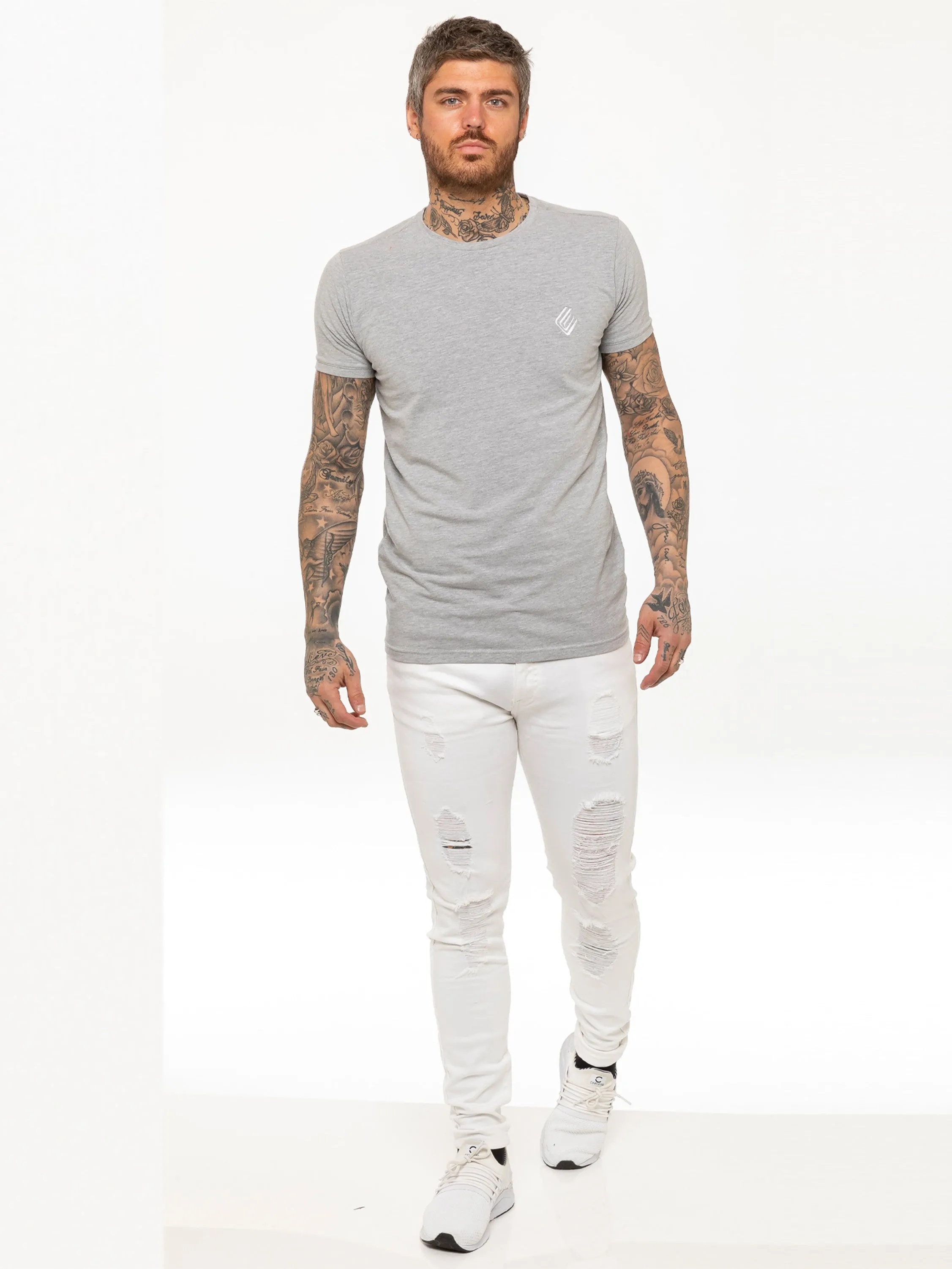 Mens Denim Ripped Denim Jeans| Enzo Designer Menswear