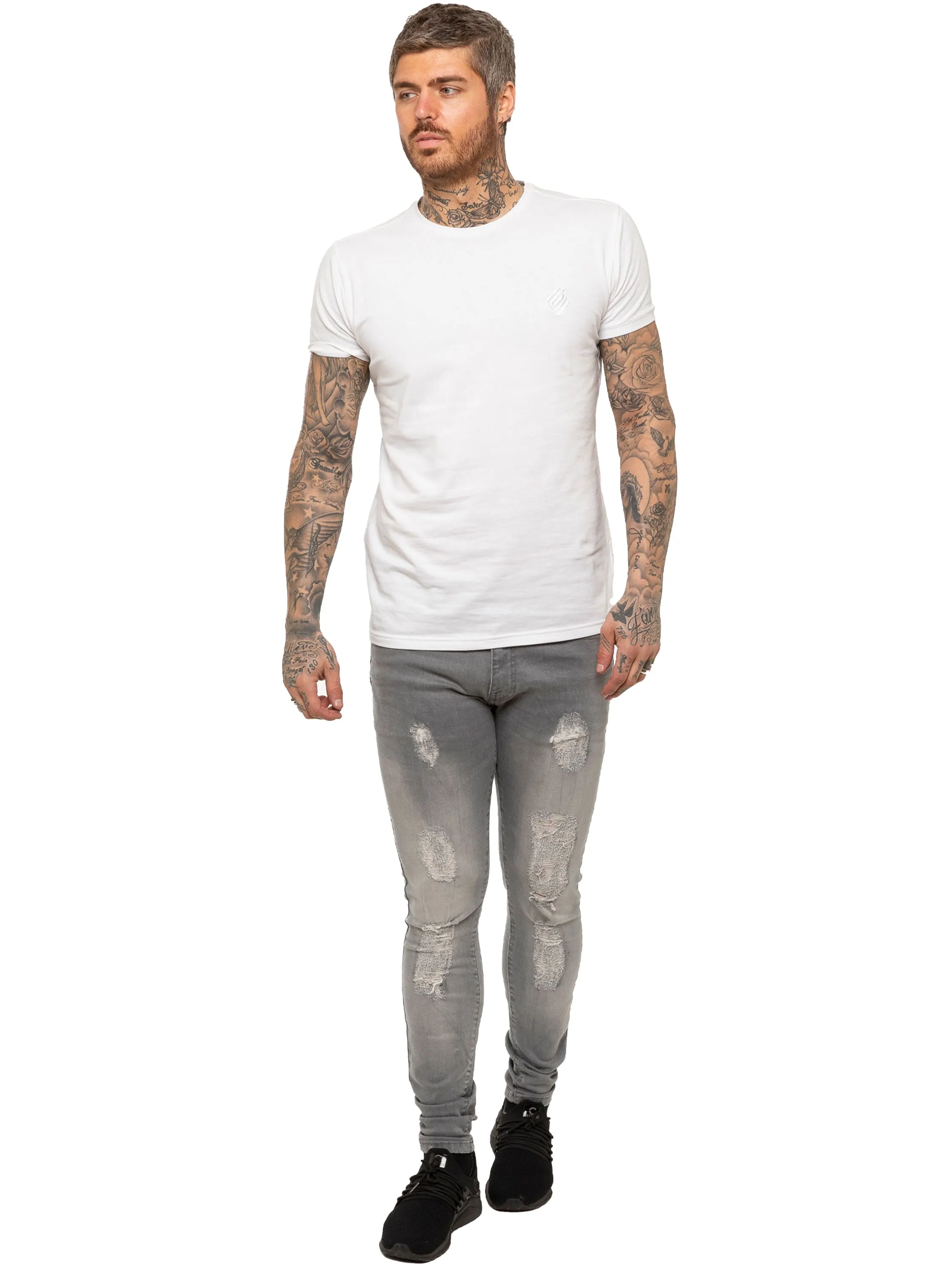 Mens Denim Ripped Denim Jeans| Enzo Designer Menswear