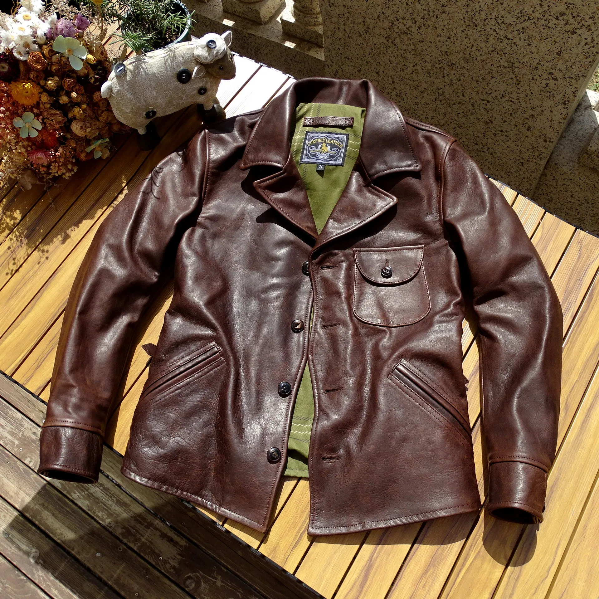 Men's Four Corners Leather Jacket Brown