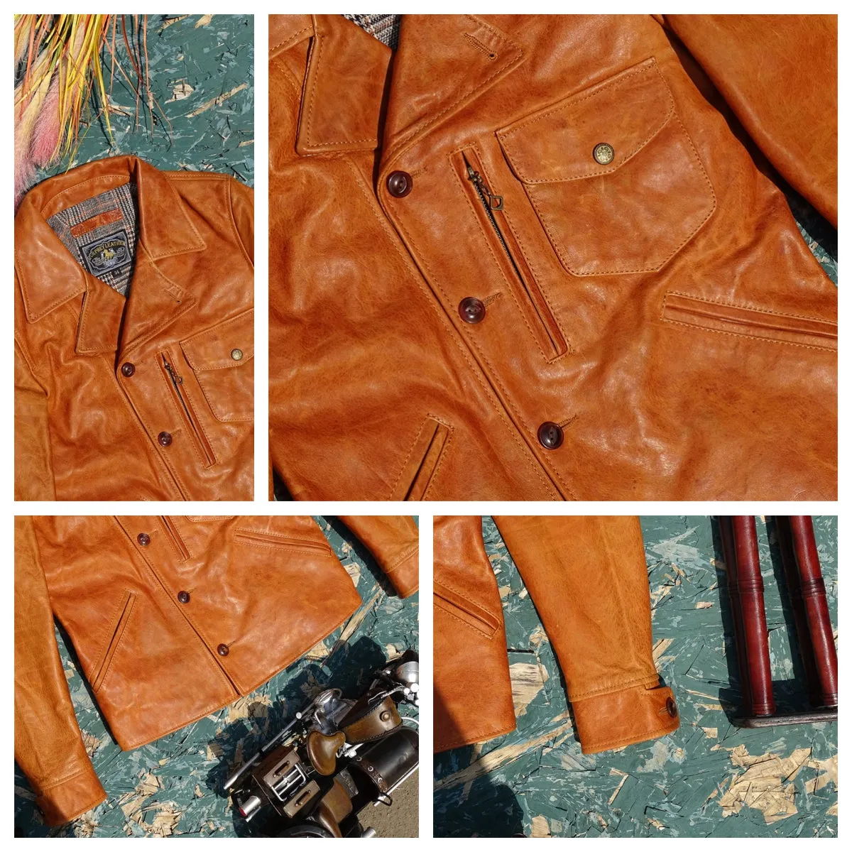 Men's Motorcycle Jacket Amber