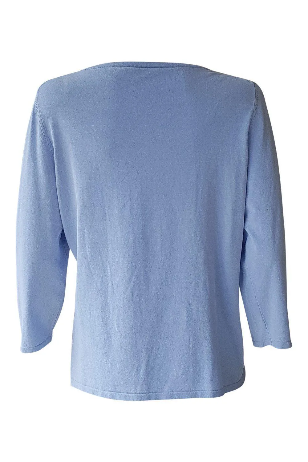 MILLI Silk Mix Lavender Blue 3/4 Sleeve T Shirt (XL)