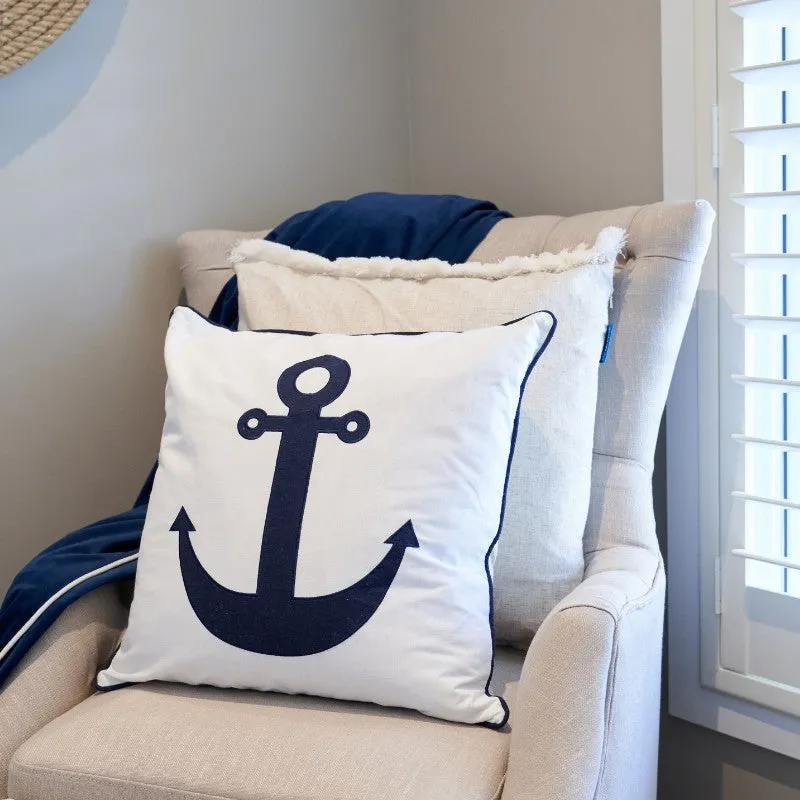 Mirage Haven Sail Dark Blue and White 50x50cm Kids Cushion Cover