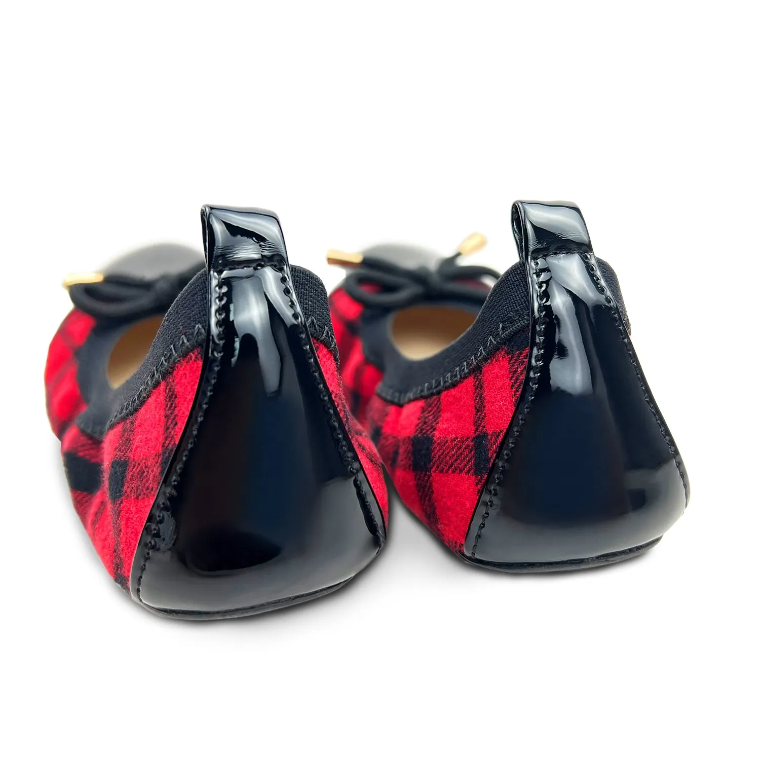 Miss Samantha Ballet Flat in Red Plaid - Kids