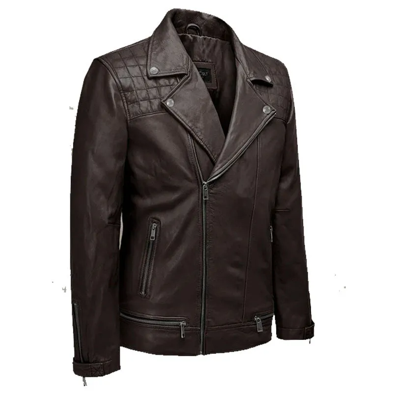 New Style Best Genuine Ironwood Brown Fashion Boys Leather Jacket