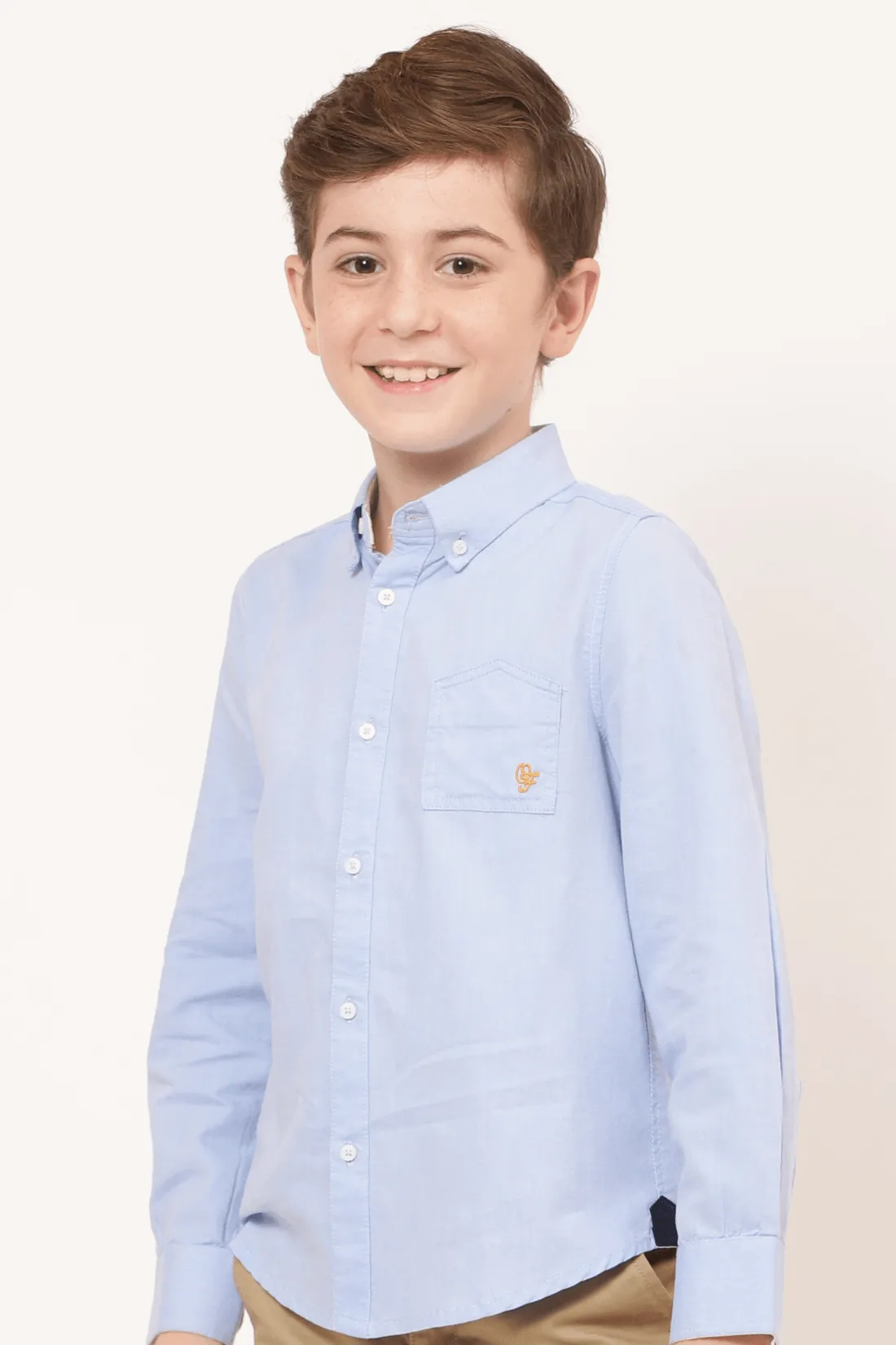 One Friday Varsity Chic Powder Blue Full Sleeves Shirt for Boys