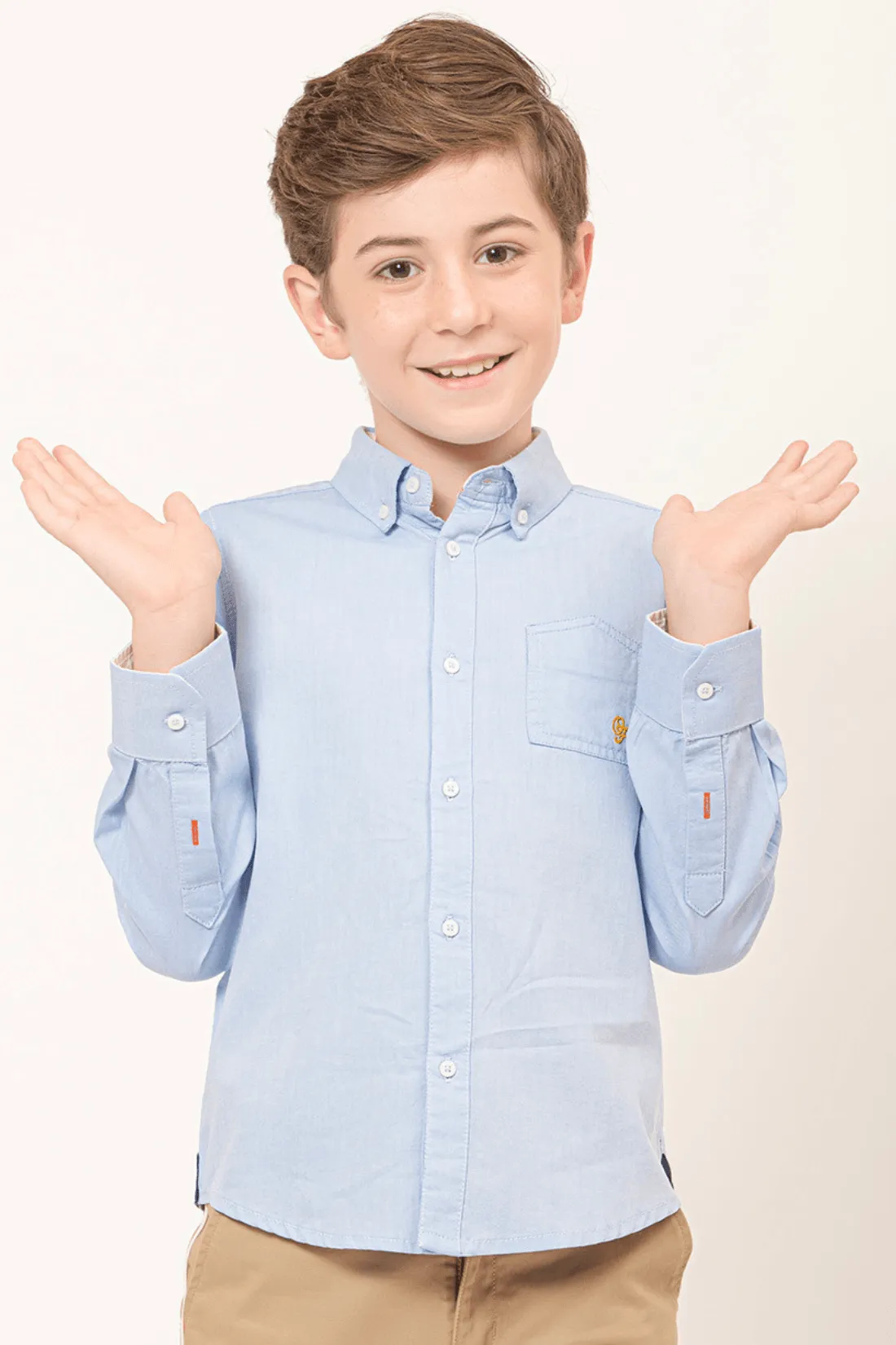 One Friday Varsity Chic Powder Blue Full Sleeves Shirt for Boys