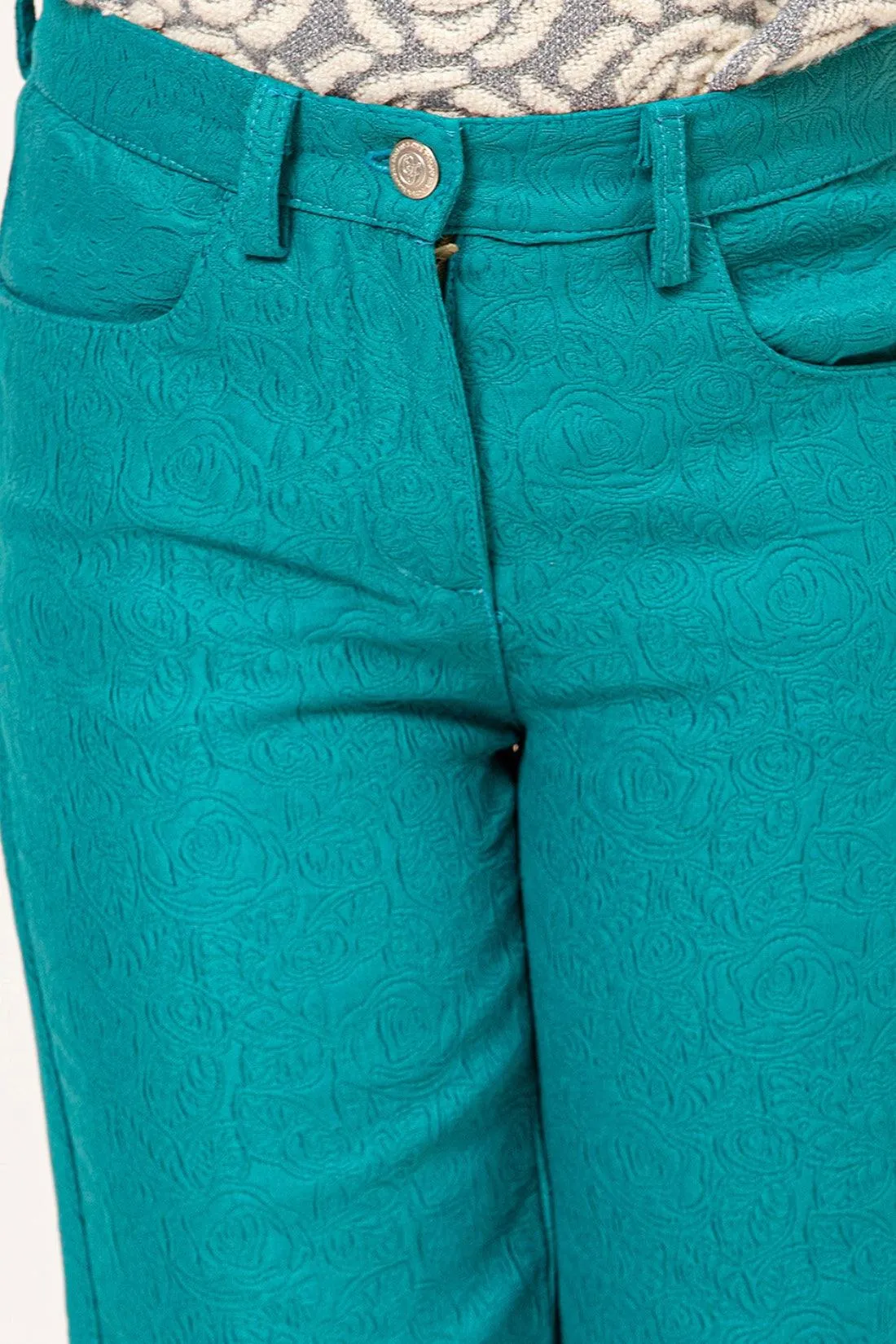 One Friday Whimsical Teal Trousers